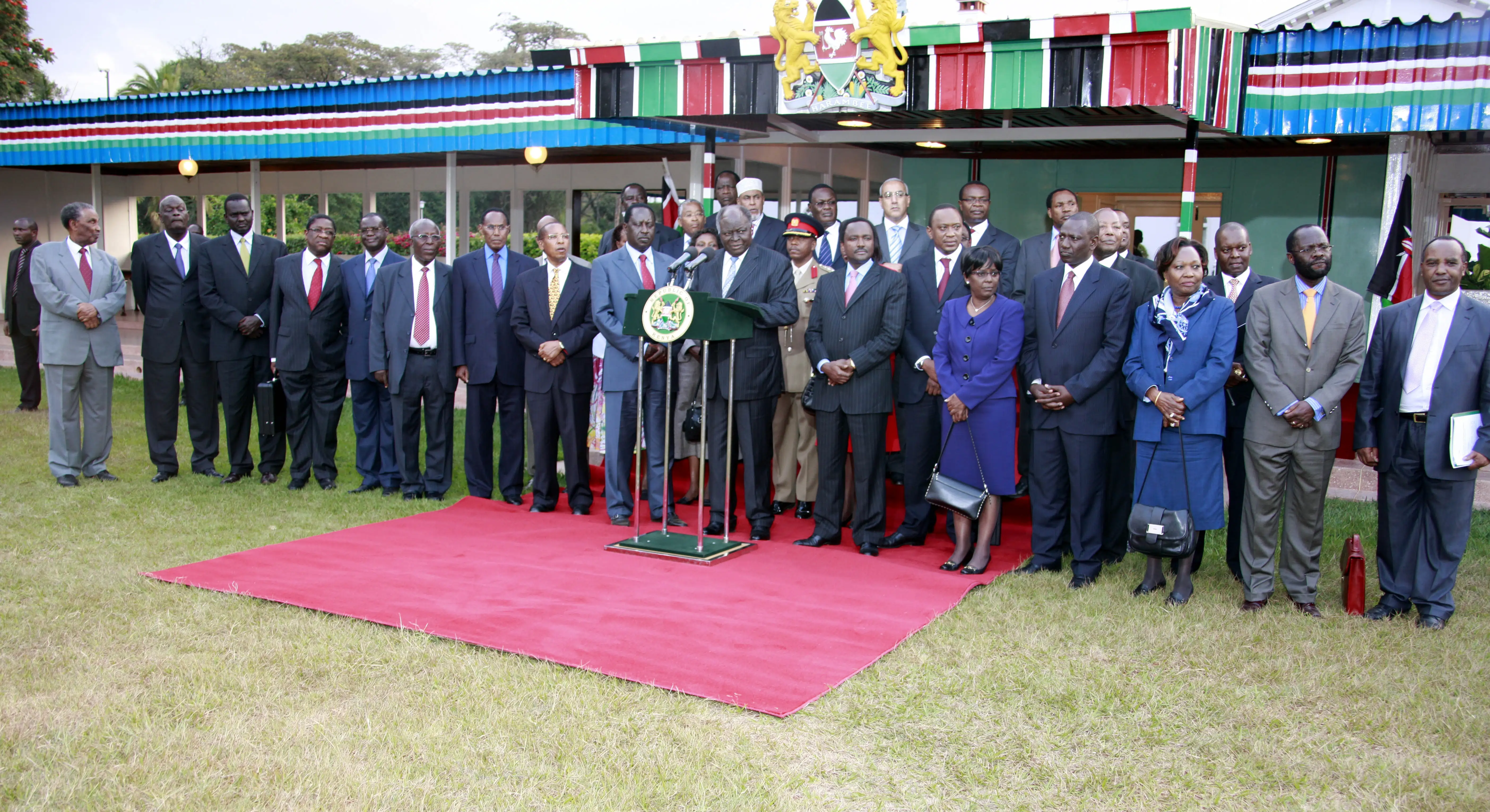 President Mwai Kibaki Press Conference with the Grand Coalition Cabinet Ministers at State House Nairobi