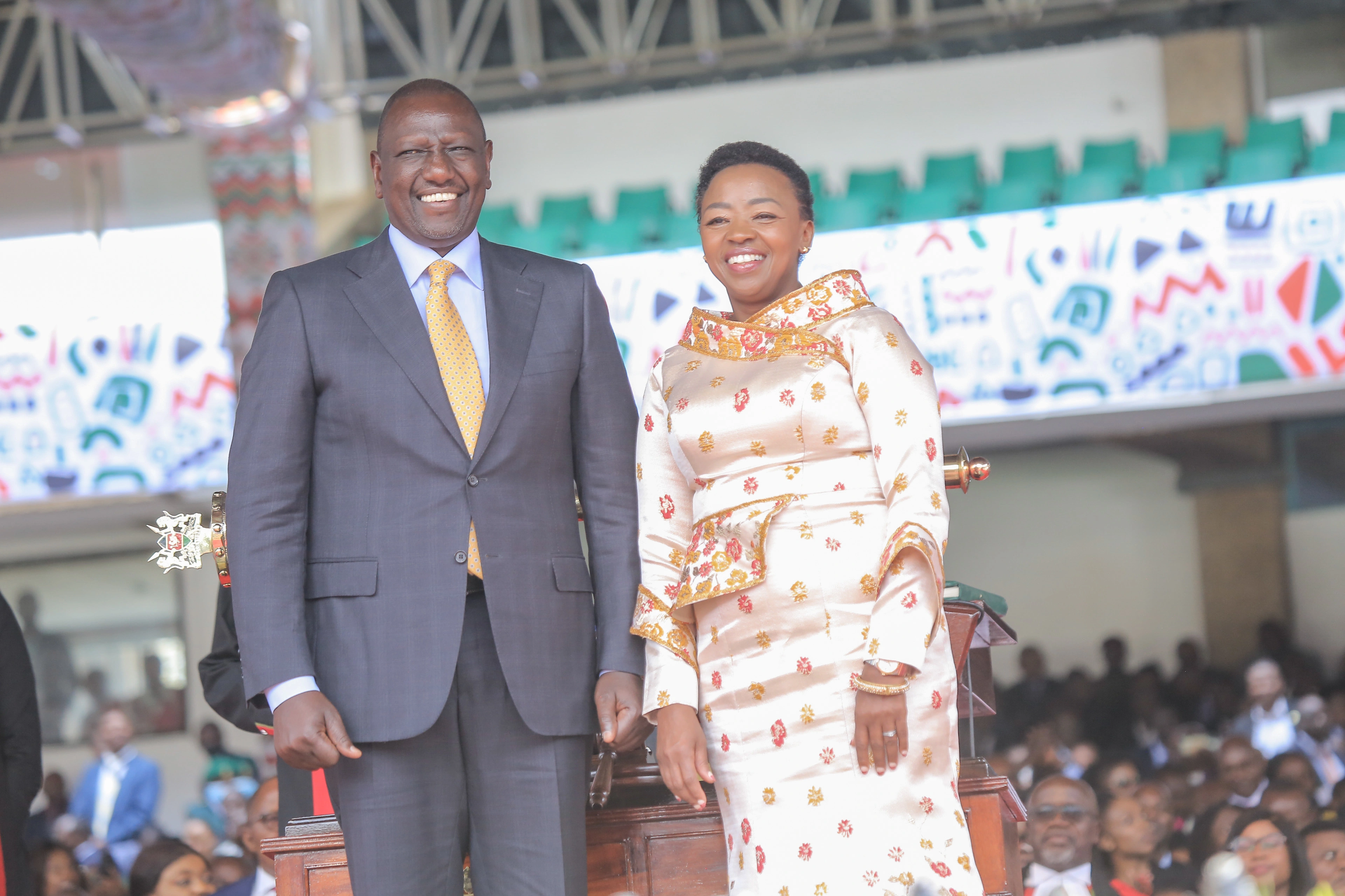 President William Ruto Inauguration as the 5th President of Kenya at Kasarani Stadium Nairobi Photo with First Lady Rachel Ruto