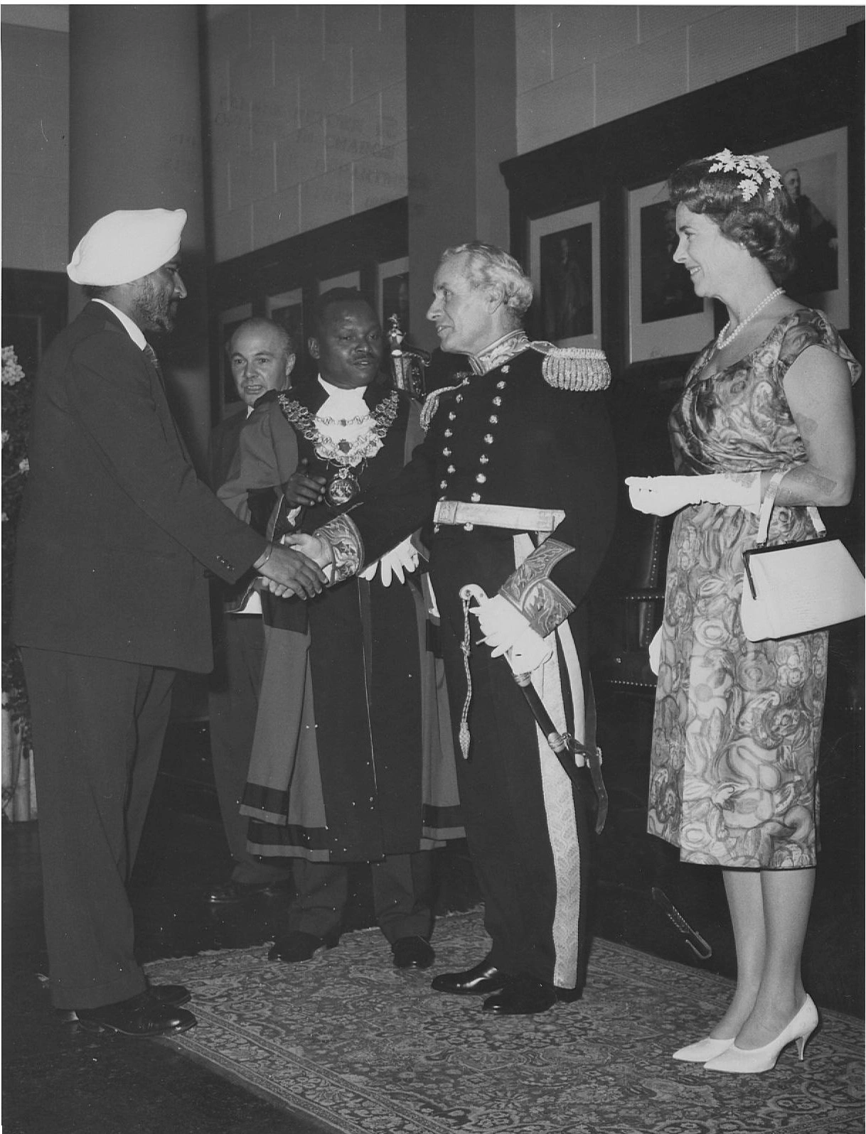 Governor of Kenya Sir Malcolm MacDonald and Mrs MacDonald pictured with Charles Rubia _8 Jan 1963.webp