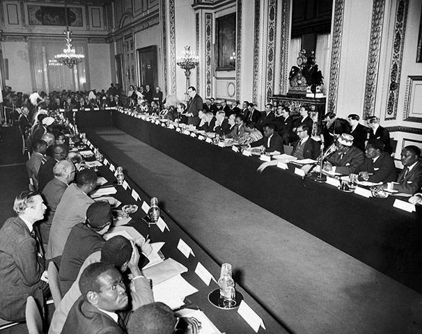 Jomo Kenyatta and Thomas Mboys at the Lancaster Conference in 1962.jpeg