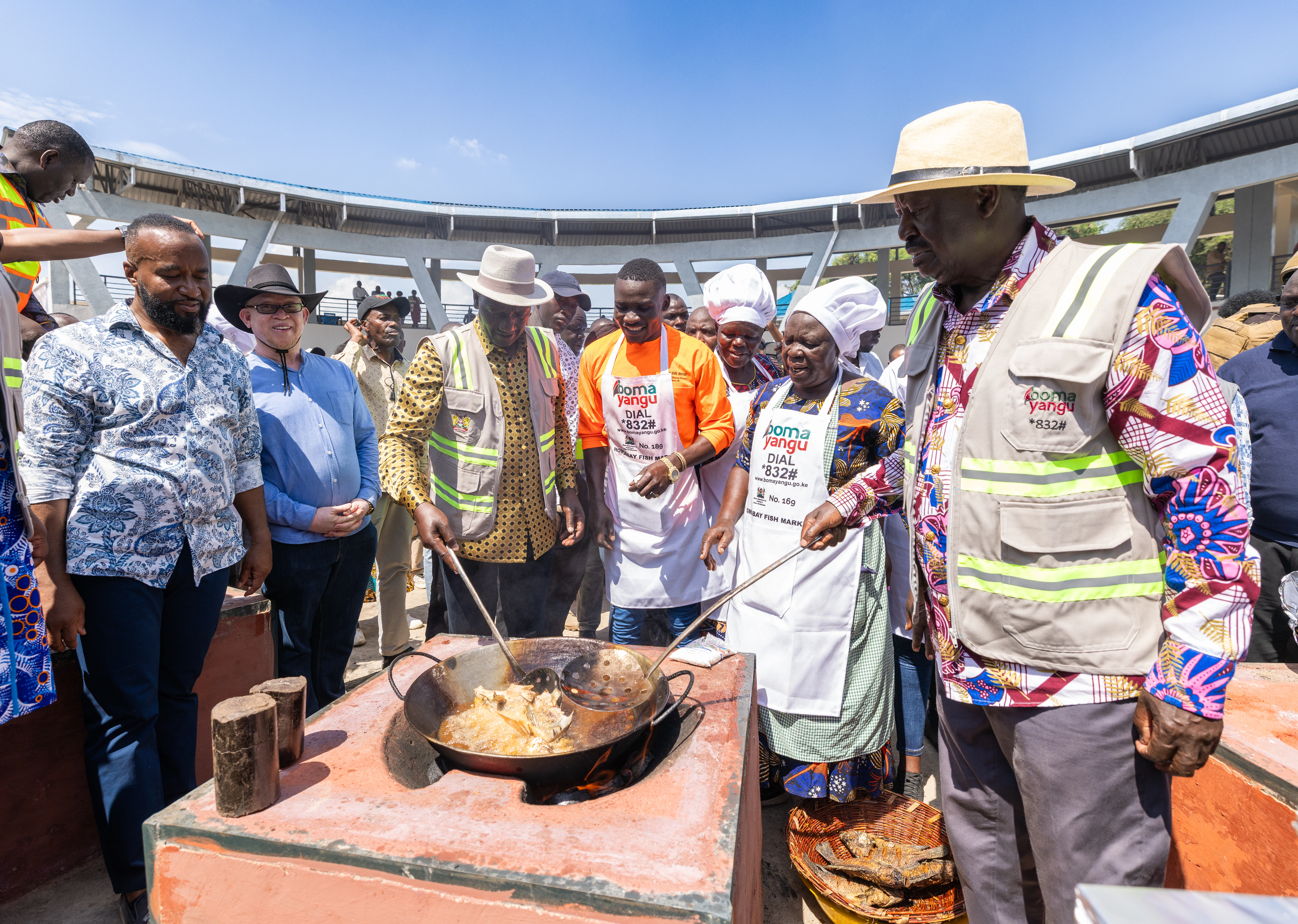 PRESIDENT WILLIAM RUTO AND ODM LEADER RAILA ODINGA AT HOMABAY FISH MARKET COMMISSIONING