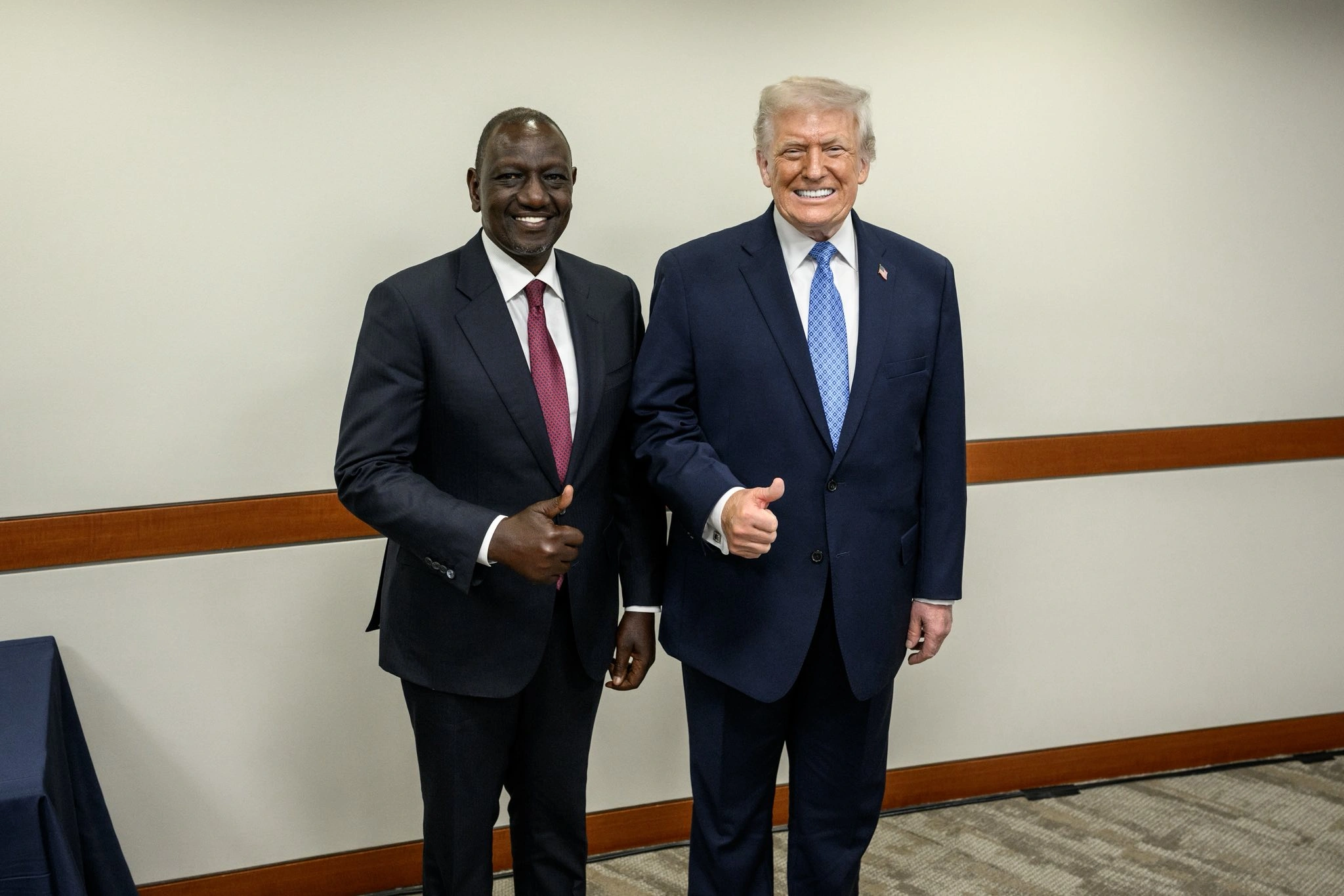 PRESIDENT WILLIAM RUTO MEETING US PRESIDENT DONALD TRUMP DURING THE HISTORIC SIGNING OF A PEACE DEAL BETWEEN THE DRC AND RWANDA IN WASHINGTON USA