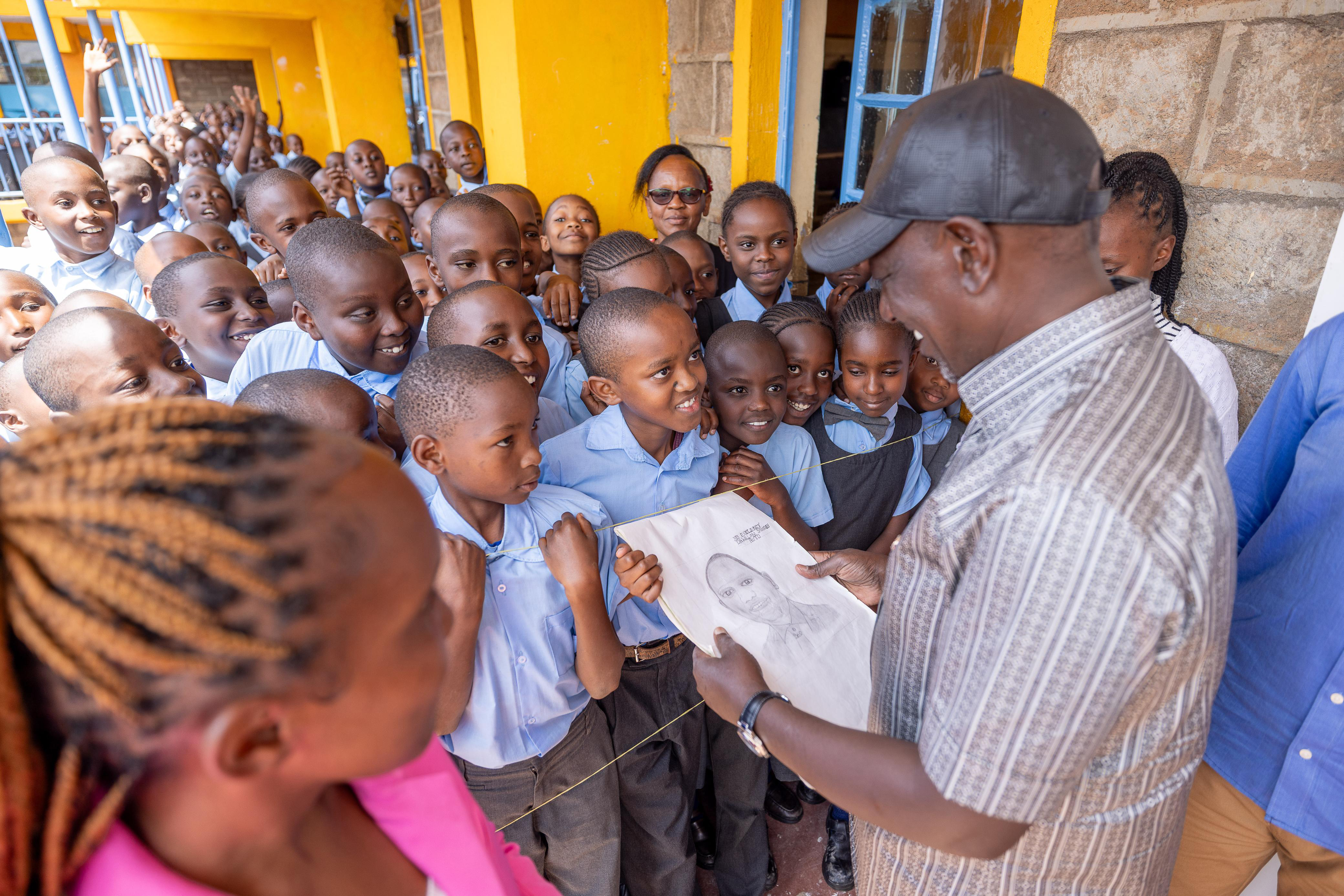 PRESIDENT WILLIAM RUTO OFFICIALLY OPENING A TUITION BLOCK AT THE PCEA NYAMACHAKI COMPREHENSIVE SCHOOL IN NYERI TOWN
