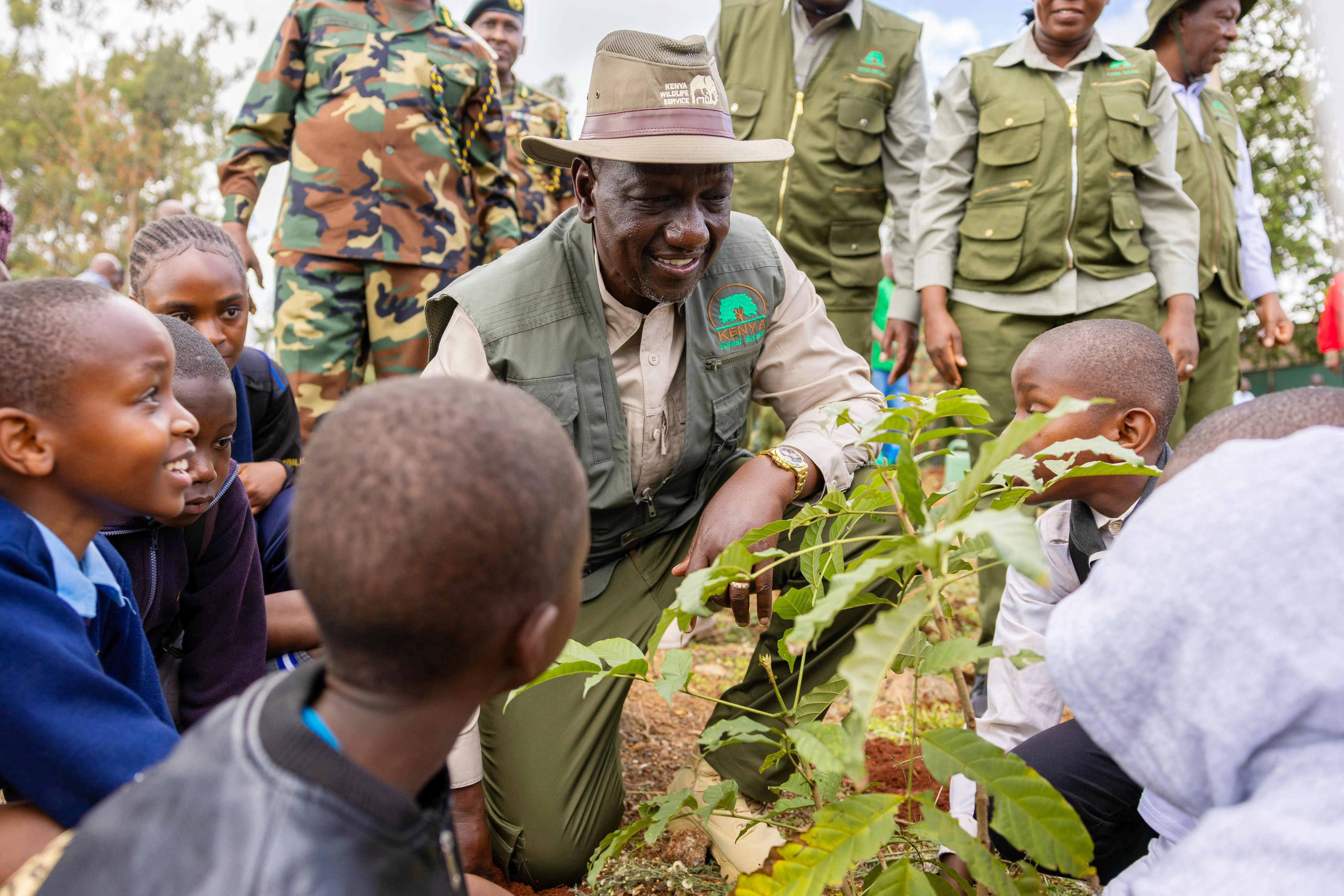 PRESIDENT WILLIAM RUTO PLANTS TREES AT STATE HOUSE, NAIROBI COUNTY TO MARK MAZINGIRA DAY