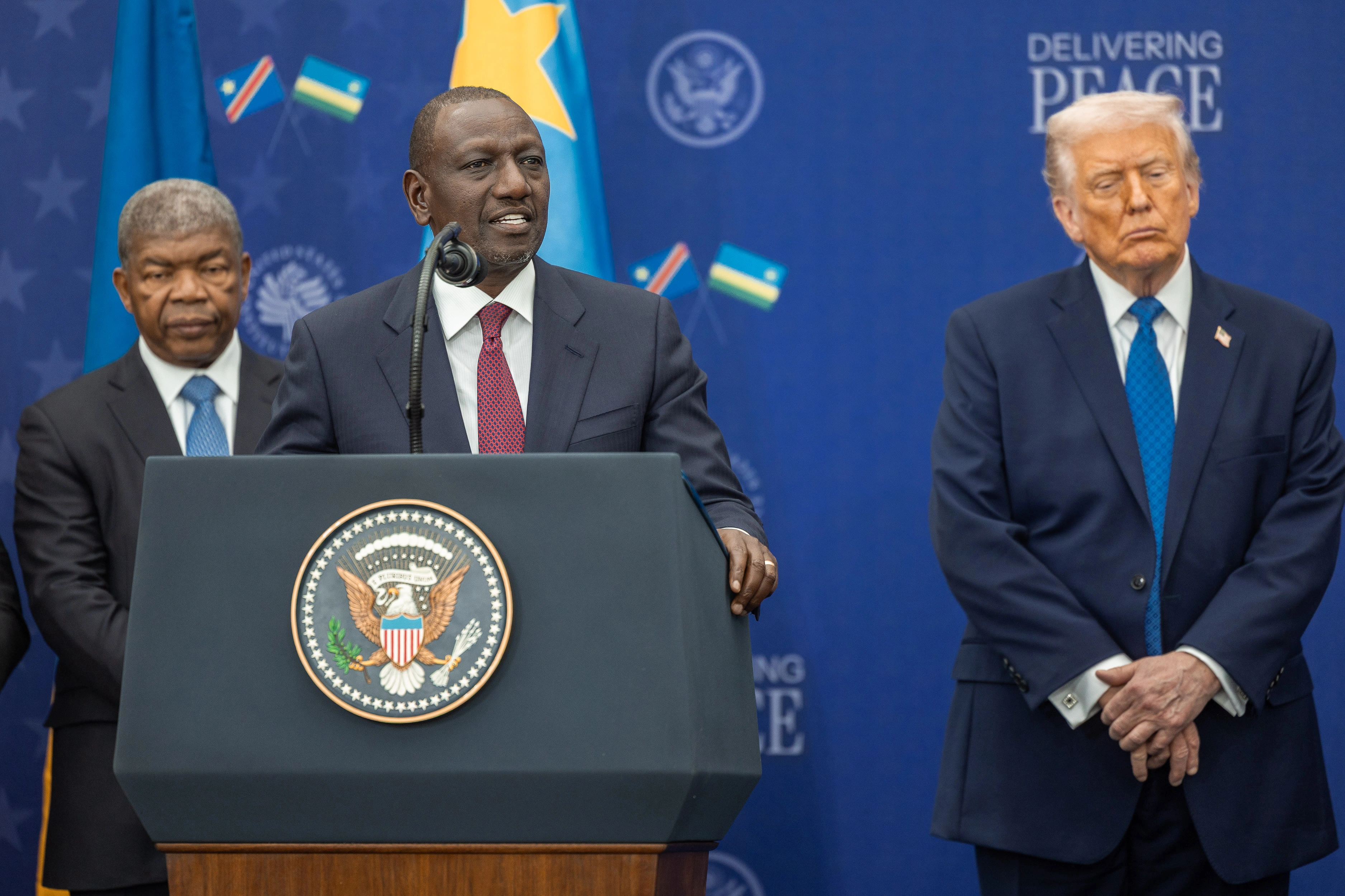 PRESIDENT WILLIAM SPEECH DURING THE HISTORIC SIGNING OF A PEACE DEAL BETWEEN THE DRC AND RWANDA IN WASHINGTON USA