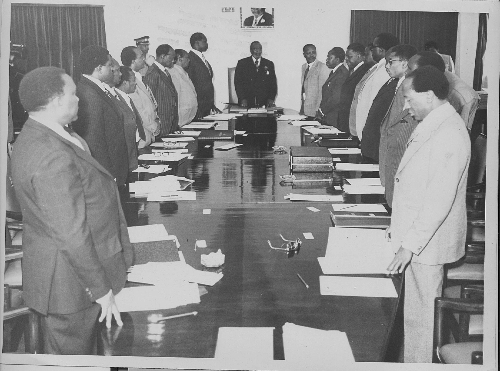 President Jomo Kenyatta chairing a Cabinet Meeting at State House Nairobi