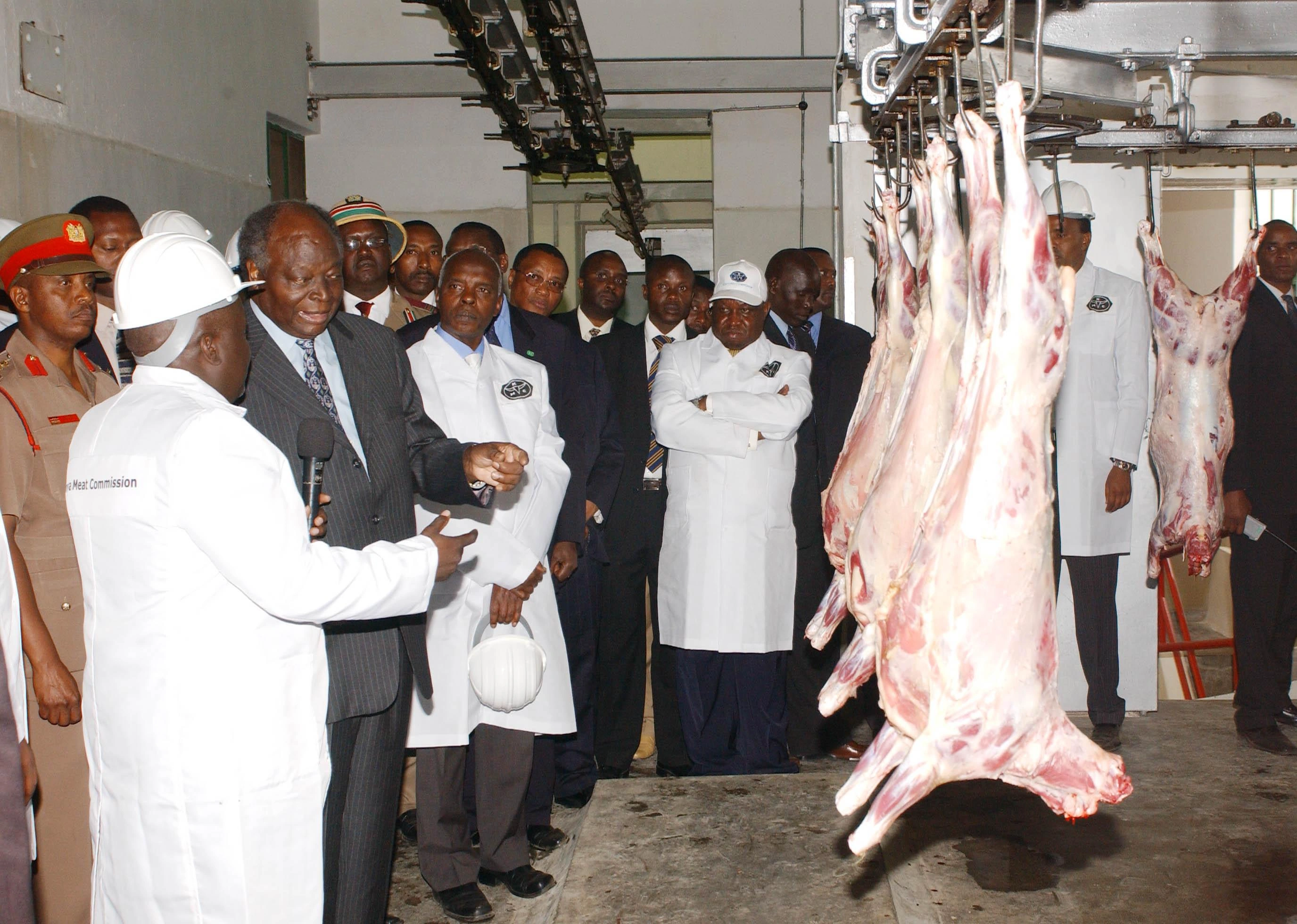 President Mwai Kibaki Offically opening Kenya Meat Commission at Athi River after 15 years of closure