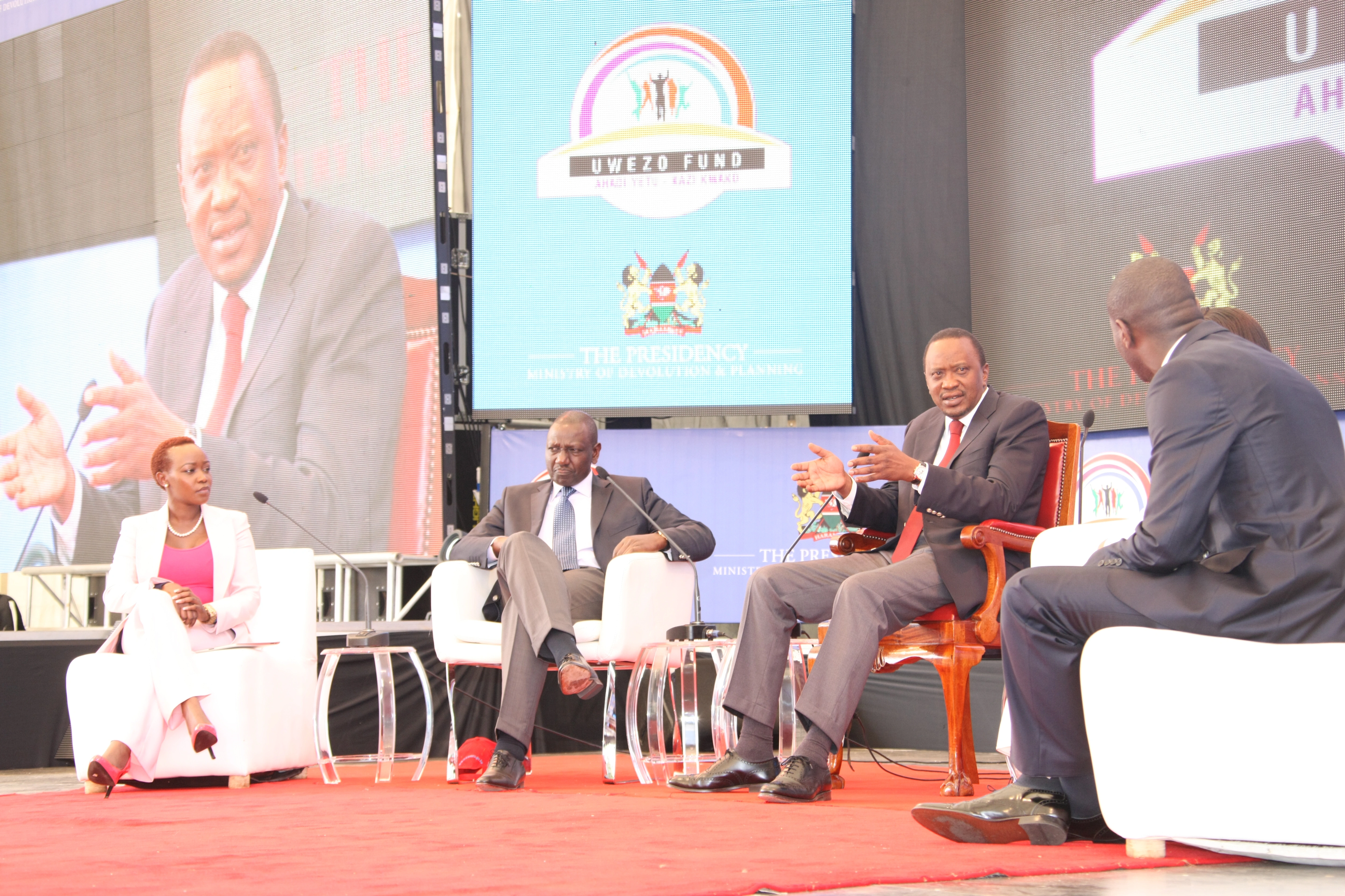 President Uhuru Kenyatta and Deputy President William Ruto at the Official Launch of Uwezo Fund in Nairobi
