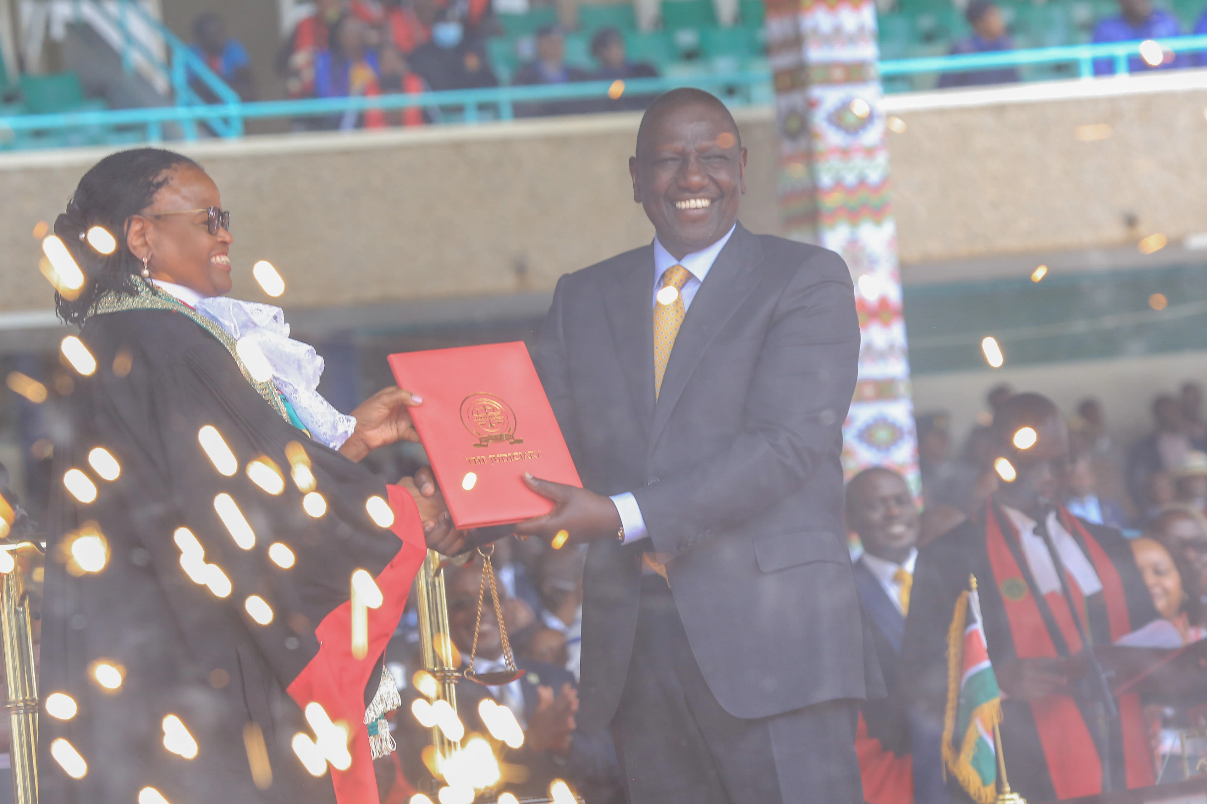 President William Ruto Inauguration as the 5th President of Kenya at Kasarani Stadium Nairobi Certificate of Inauguration handover