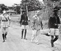 Release of Kenyatta & Countdown to Independence_Jomo Kenyatta walking after he was released from detention in lodwar in 1961