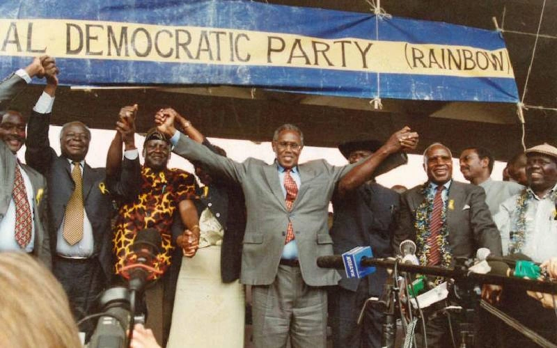 Rainbow coalition victory_NARC Rally endorse Mwai Kibaki as the Presidential Candidate at Uhuru Park in October 2002